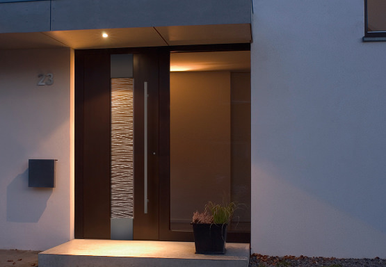 Entrance door with a Rodenbergdoor panel LED-Technology from the series Exclusive
